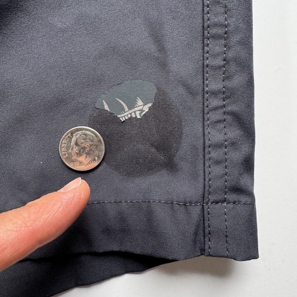 PSYCHO TUNA 6" Solid Unlined Swim Shorts Mens Medium Black Trunks‎ Elastic Waist - Picture 6 of 13